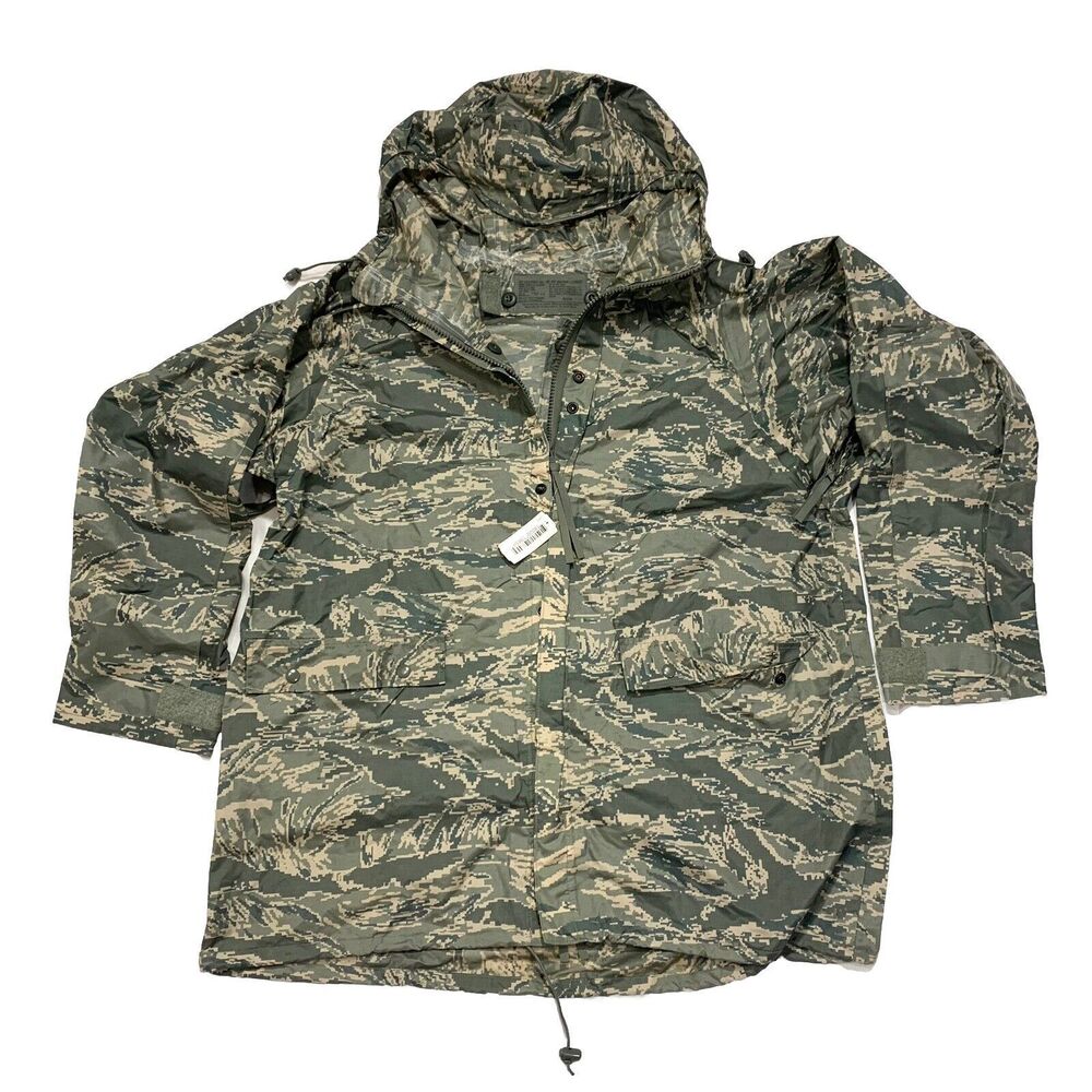 US Military Jacket Mens Medium Green Tiger Stripe Camo USAF Improved Rainsuit